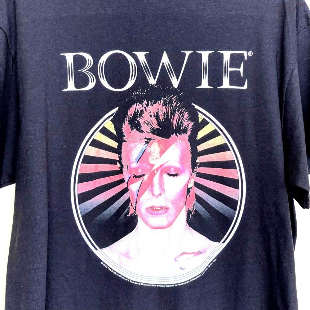 David Bowie Graphic T-Shirt Unisex Black 100% Cotton Tee Large NWOT - Picture 2 of 4